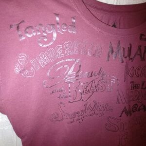 Disney Story Title Burgundy Muscle T-Shirt Women's Size Small